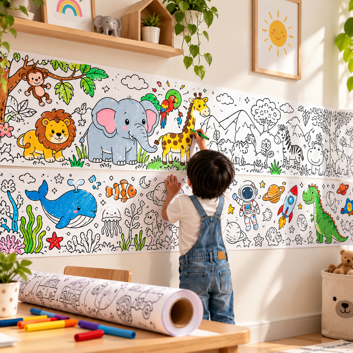 Kids' Drawing & Coloring Paper Roll - Coloring Paper Roll for Kids