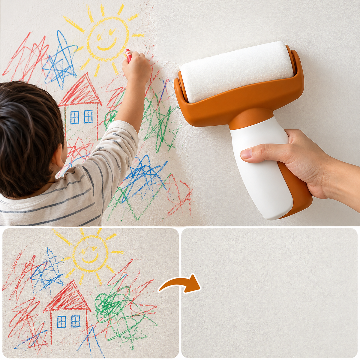 Wall Repair Roller Brush with Repair Paste