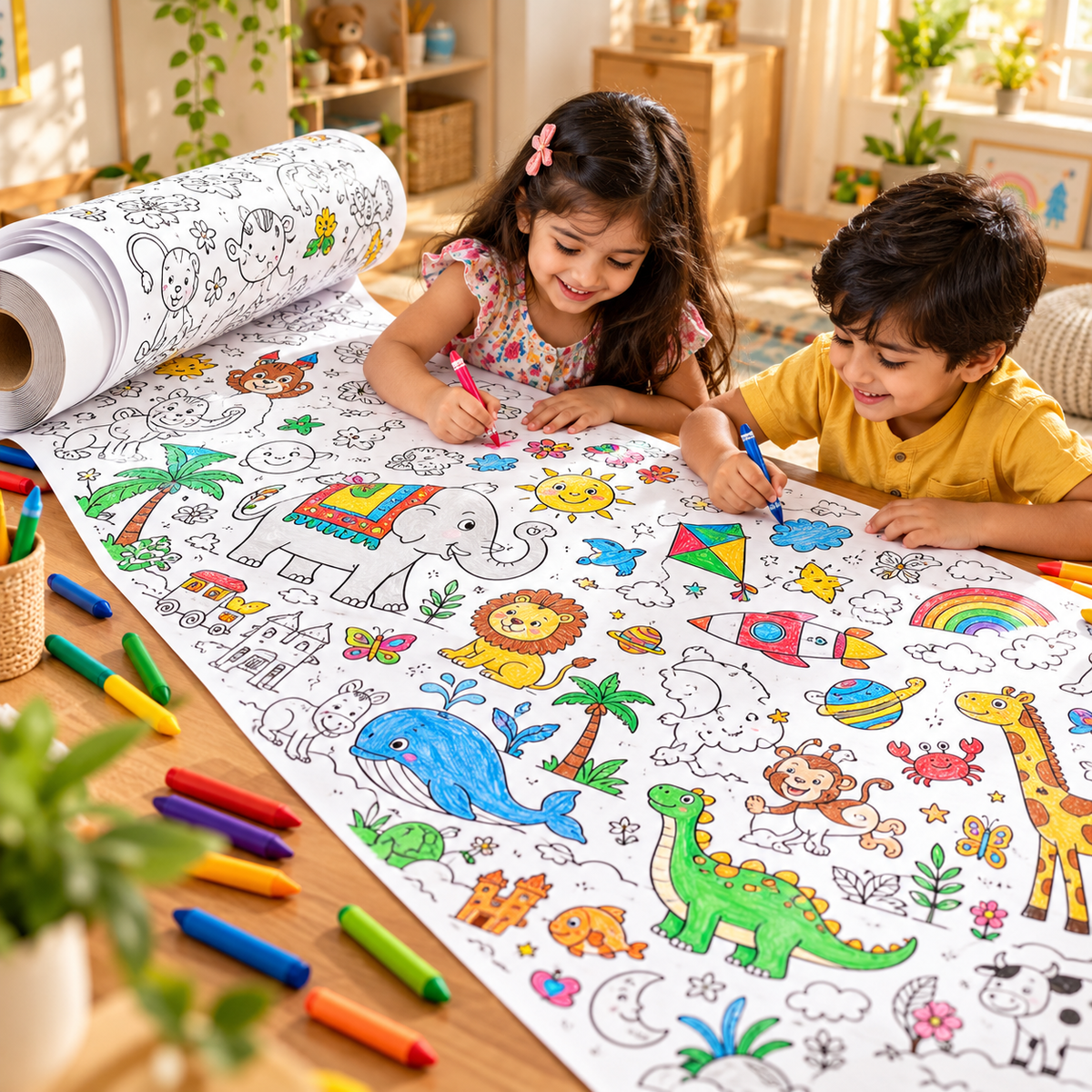Kids' Drawing & Coloring Paper Roll - Coloring Paper Roll for Kids